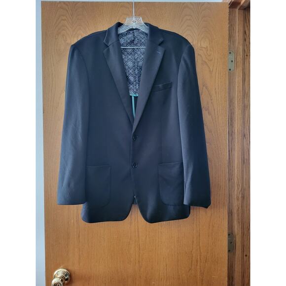 Tom Baine Tailored Collection Cotton Blend Black Blazer Sport Coat M 40 - Picture 1 of 7